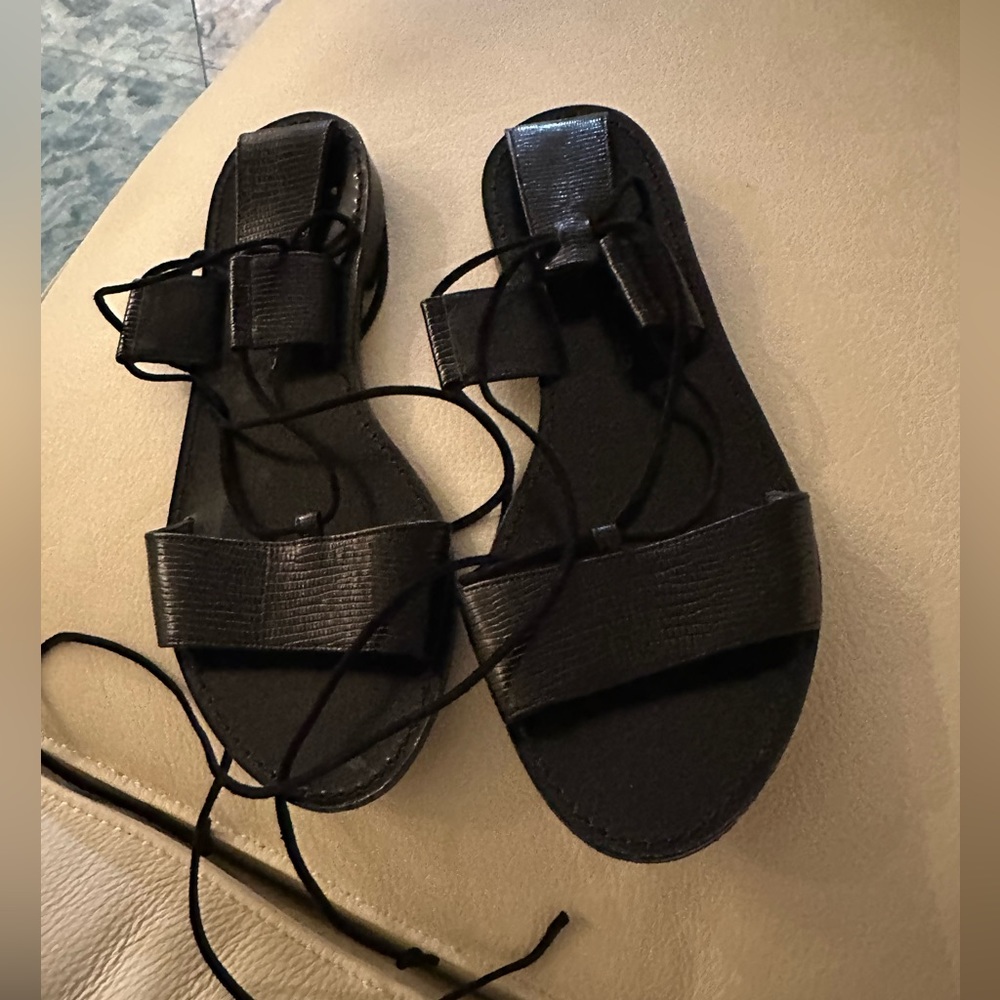 Club Monaco Black Laceup Sandals (36.5)